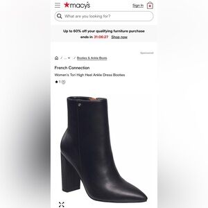 French Connection Women's High Heel Black Ankle Booties
